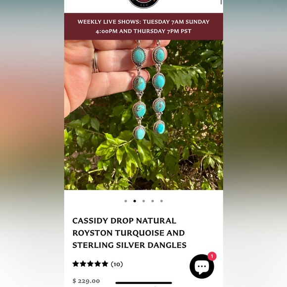 Turquoise drop earrings - Picture 3 of 3